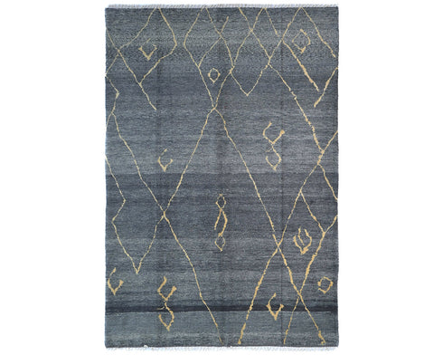 9x12 Moroccan Gray Hand Woven Wool Area Rug
